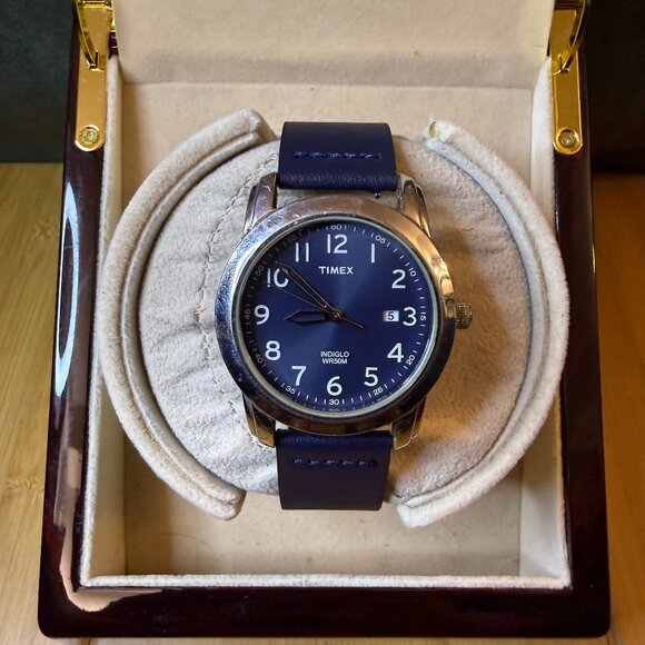 Timex Easy Reader Date Blue/Silver Men's Watch, 39mm - Picture 1 of 5